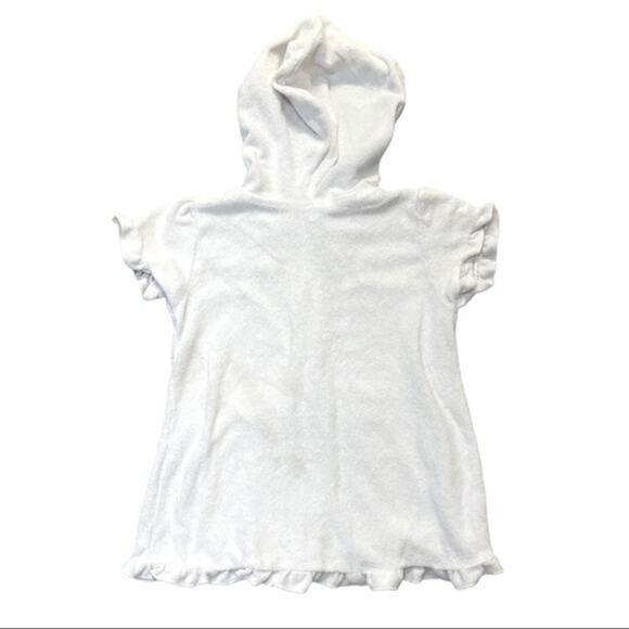 Terry Cloth Full Zip Hooded Swim Coverup Size 18 Months white - Picture 3 of 6